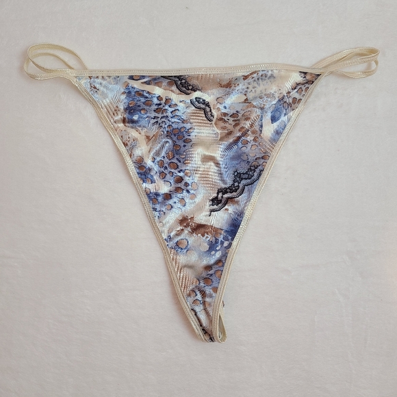VTG Second Skin Strappy Side High Cut V-string Thong Panty Size XL - Picture 1 of 6